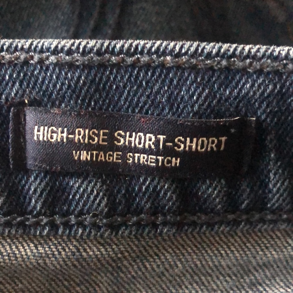 Hollister High-Rise Short-Short Vintage Stretch Cuffed Medium Blue Jean Size 26 - Picture 10 of 12